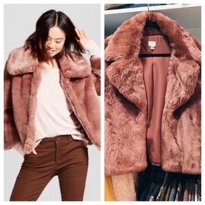 Pink Faux Fur Coat Jacket